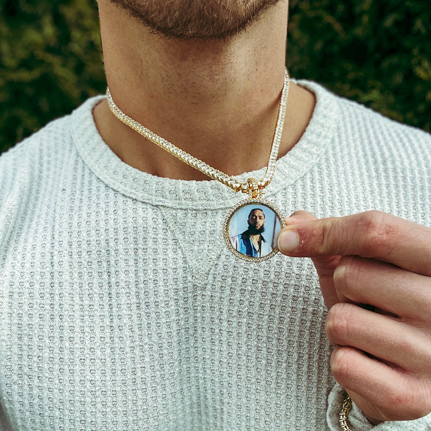 SMALL CUSTOM PHOTO MEDALLION + CHAIN