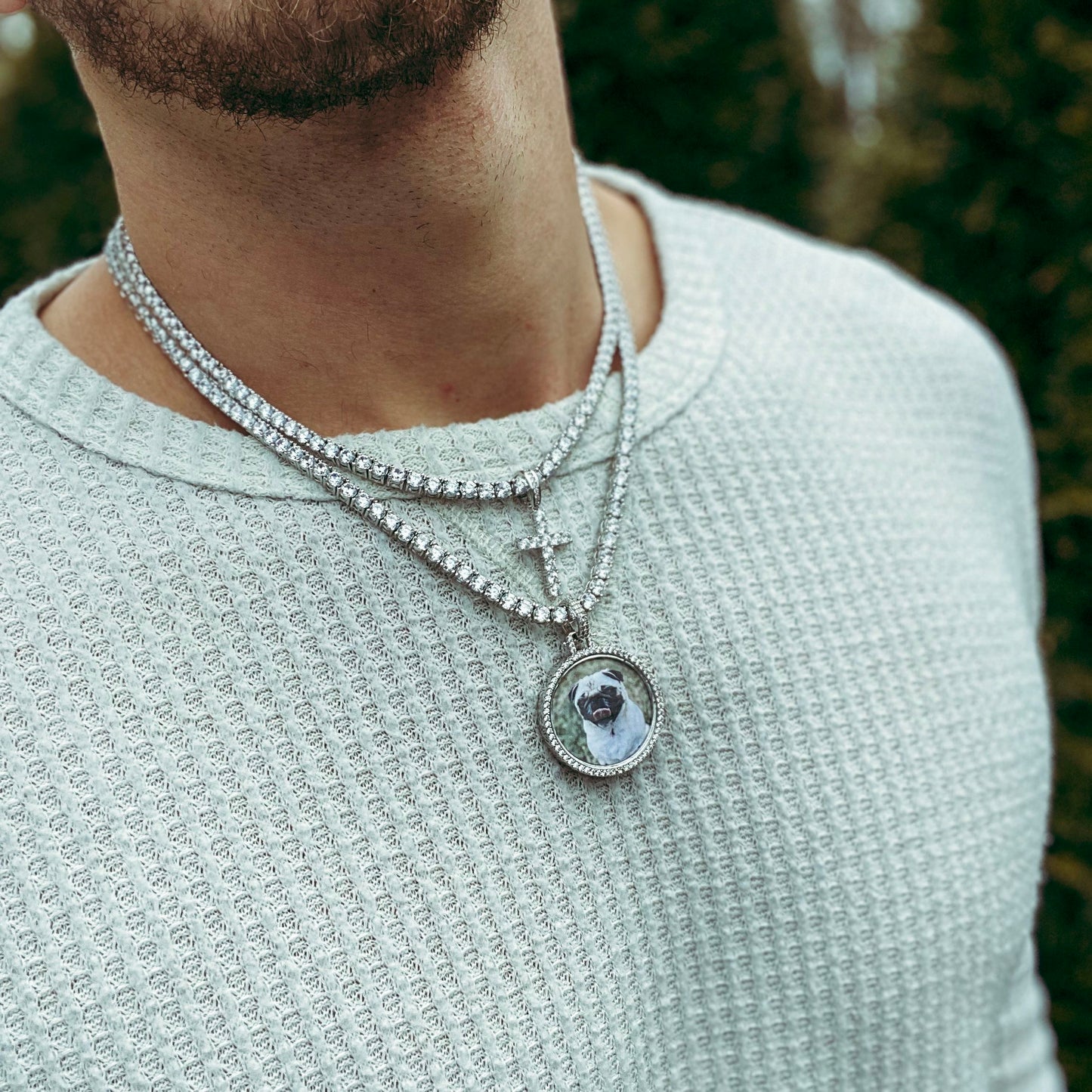 SMALL CUSTOM PHOTO MEDALLION + CHAIN
