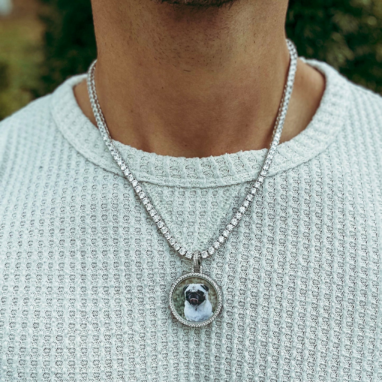 SMALL CUSTOM PHOTO MEDALLION + CHAIN