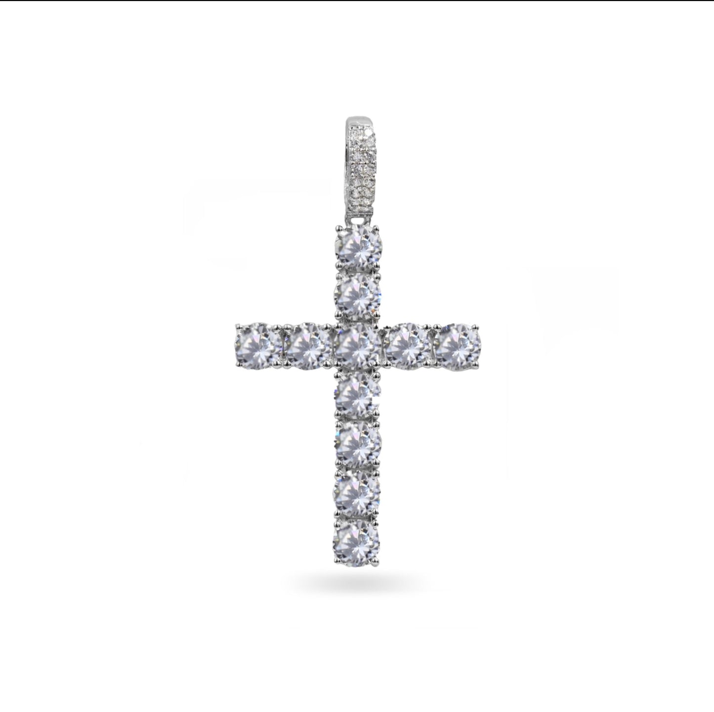 ROUND TENNIS CROSS // WHITE GOLD 3MM