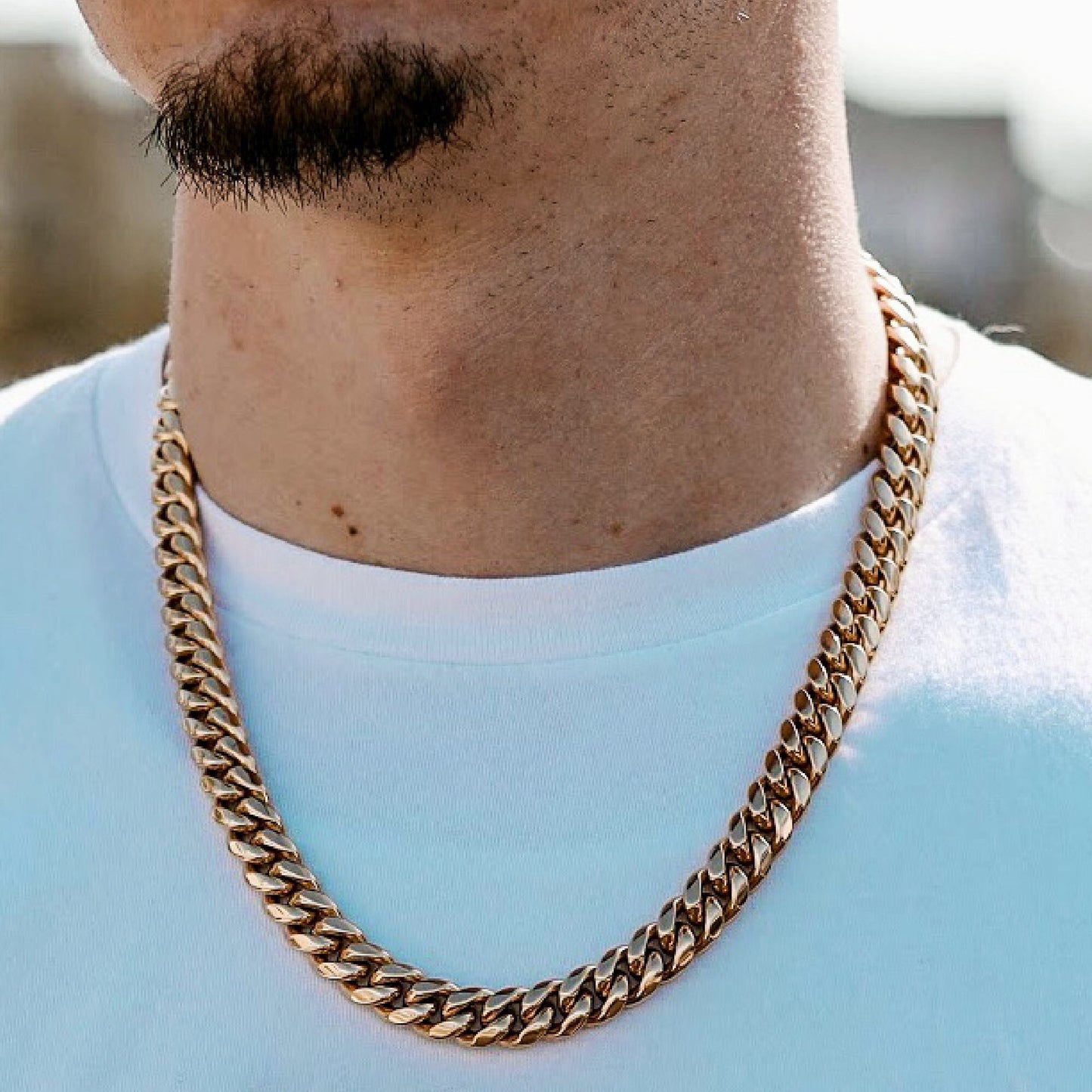 12MM PLAIN JANE CUBAN IN YELLOW GOLD