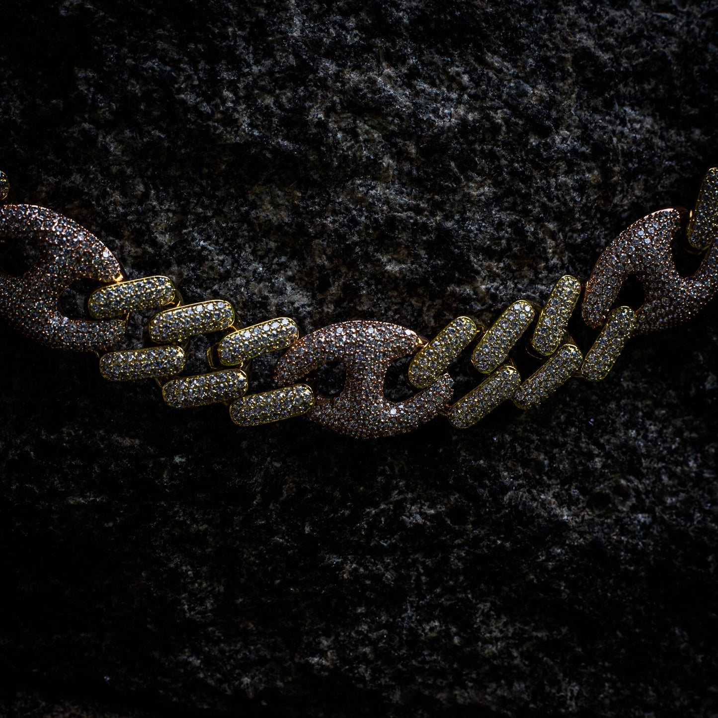 THE CUBAN X CHAIN // YELLOW X ROSE GOLD 18MM