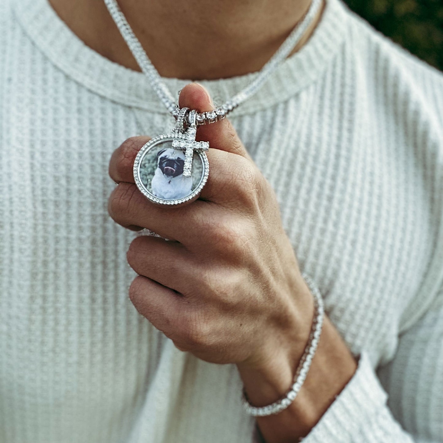 CUSTOM SMALL PHOTO PENDANT + CHAIN