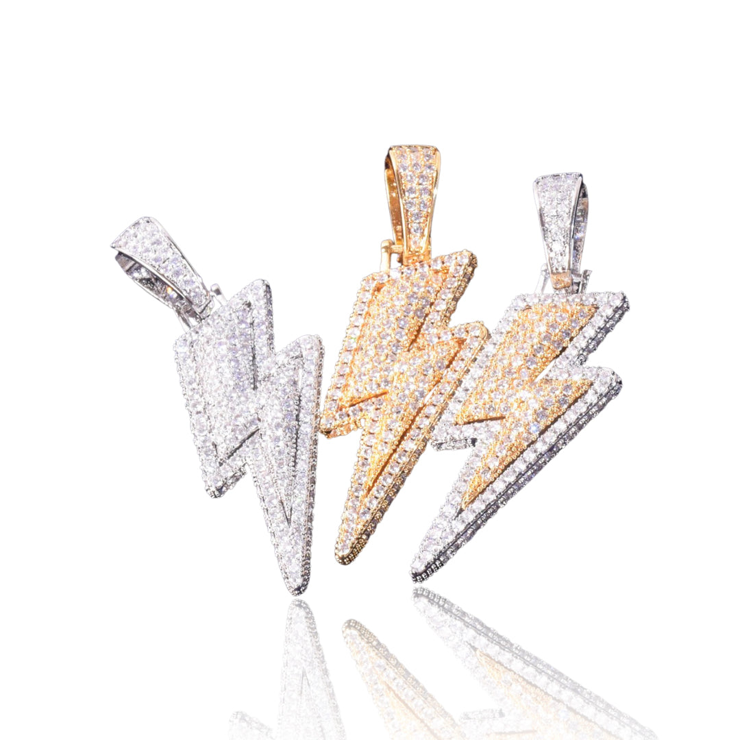 ICED OUT LIGHTNING BOLT PENDANT