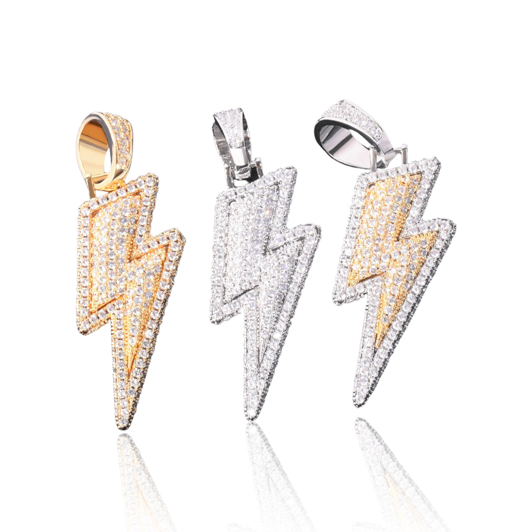 ICED OUT LIGHTNING BOLT PENDANT