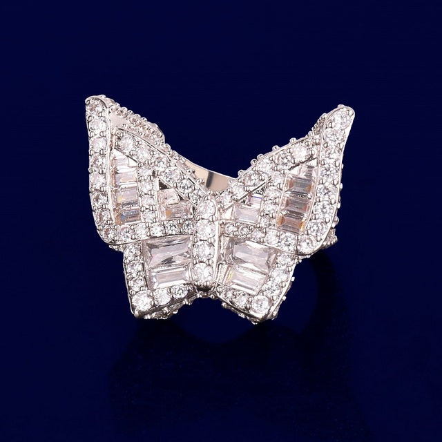 WOMENS BAGUETTE BUTTERFLY RING
