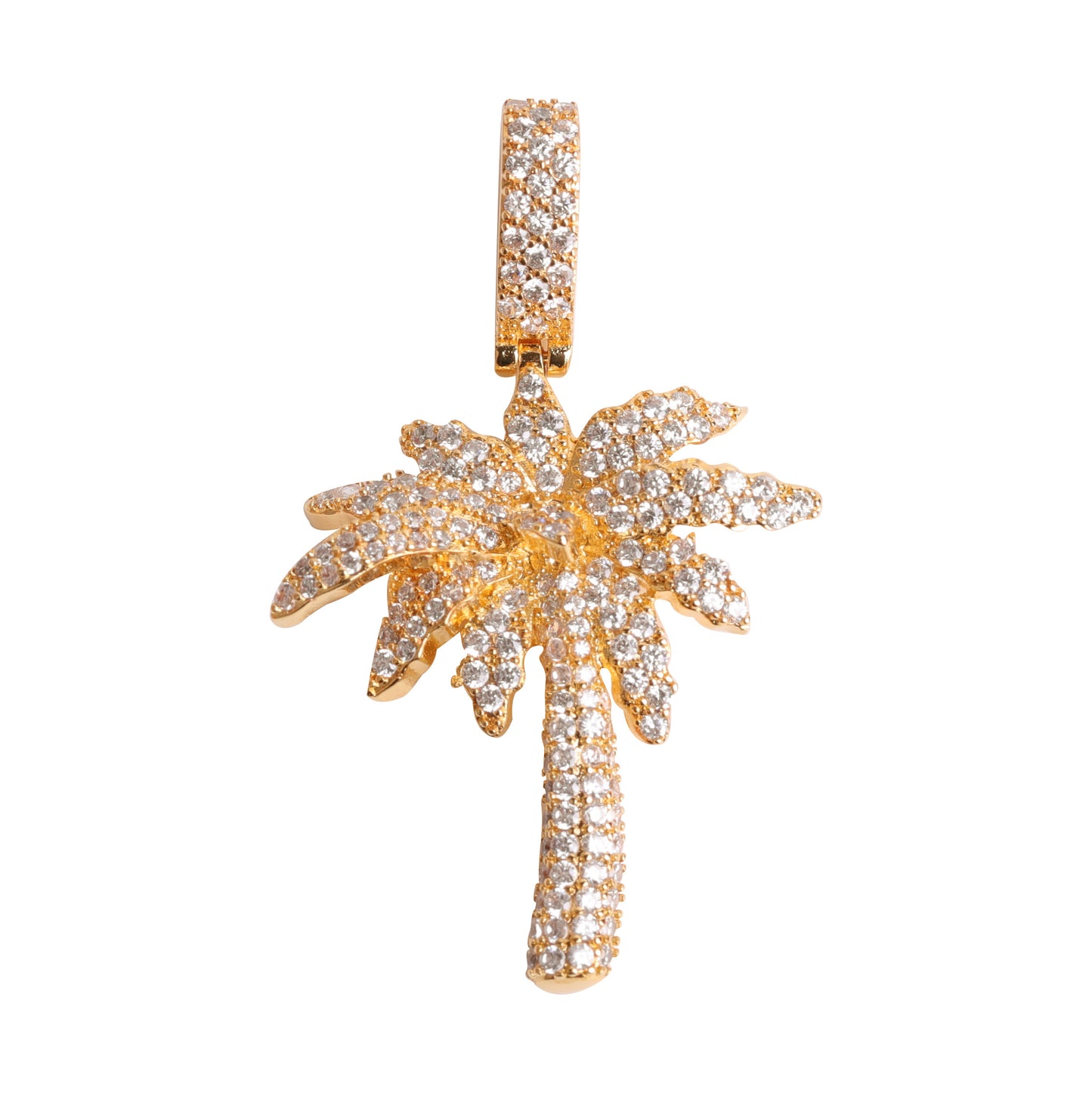 ICED PALM TREE PENDANT + CHAIN