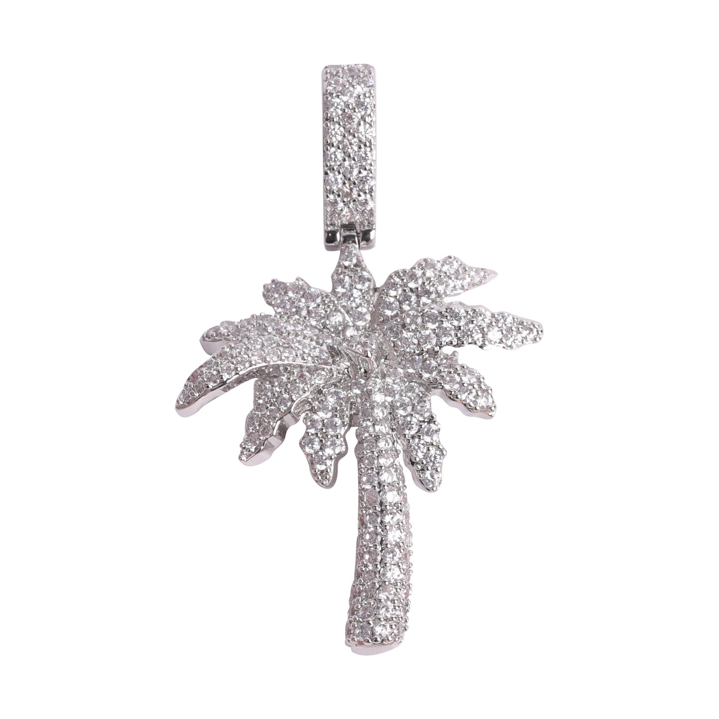 ICED PALM TREE PENDANT + CHAIN