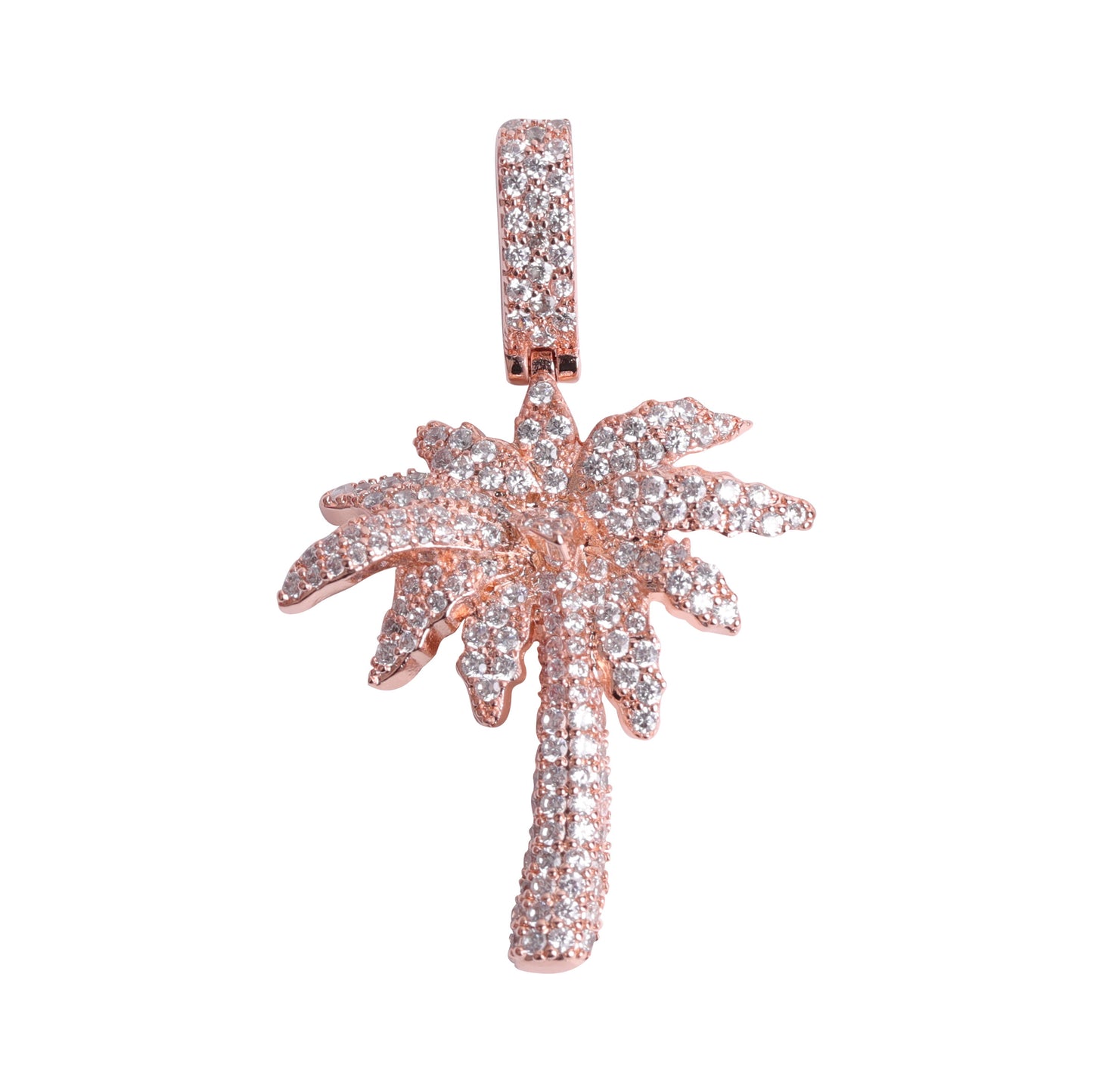 ICED PALM TREE PENDANT + CHAIN