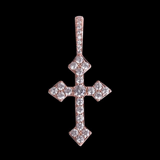 ICED OUT STYLISTIC CROSS PENDANT + CHAIN