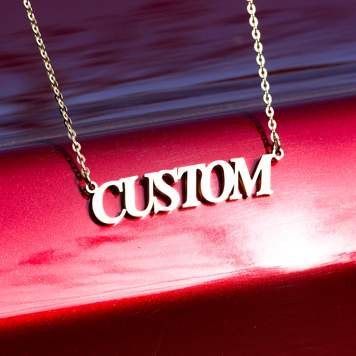 CUSTOM MINIMAL FONT PENDANT + CHAIN