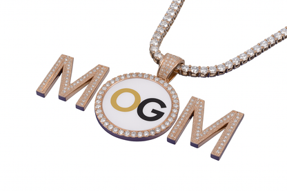 Custom Iced Out MOM Photo Pendant