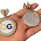 Custom Iced Out Broken Heart Round Photo Pendant