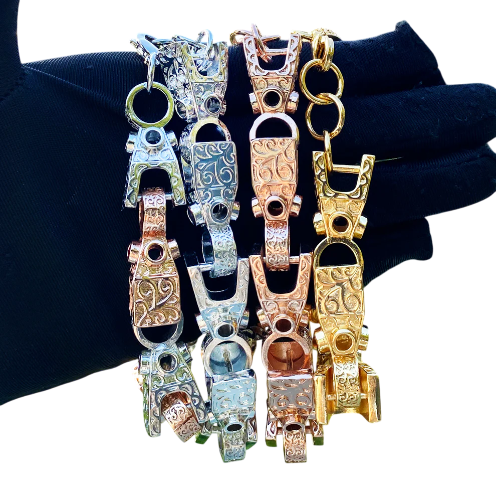 3D Geometry Block Cuban Link Bracelet
