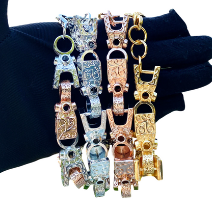 3D Geometry Block Cuban Link Bracelet