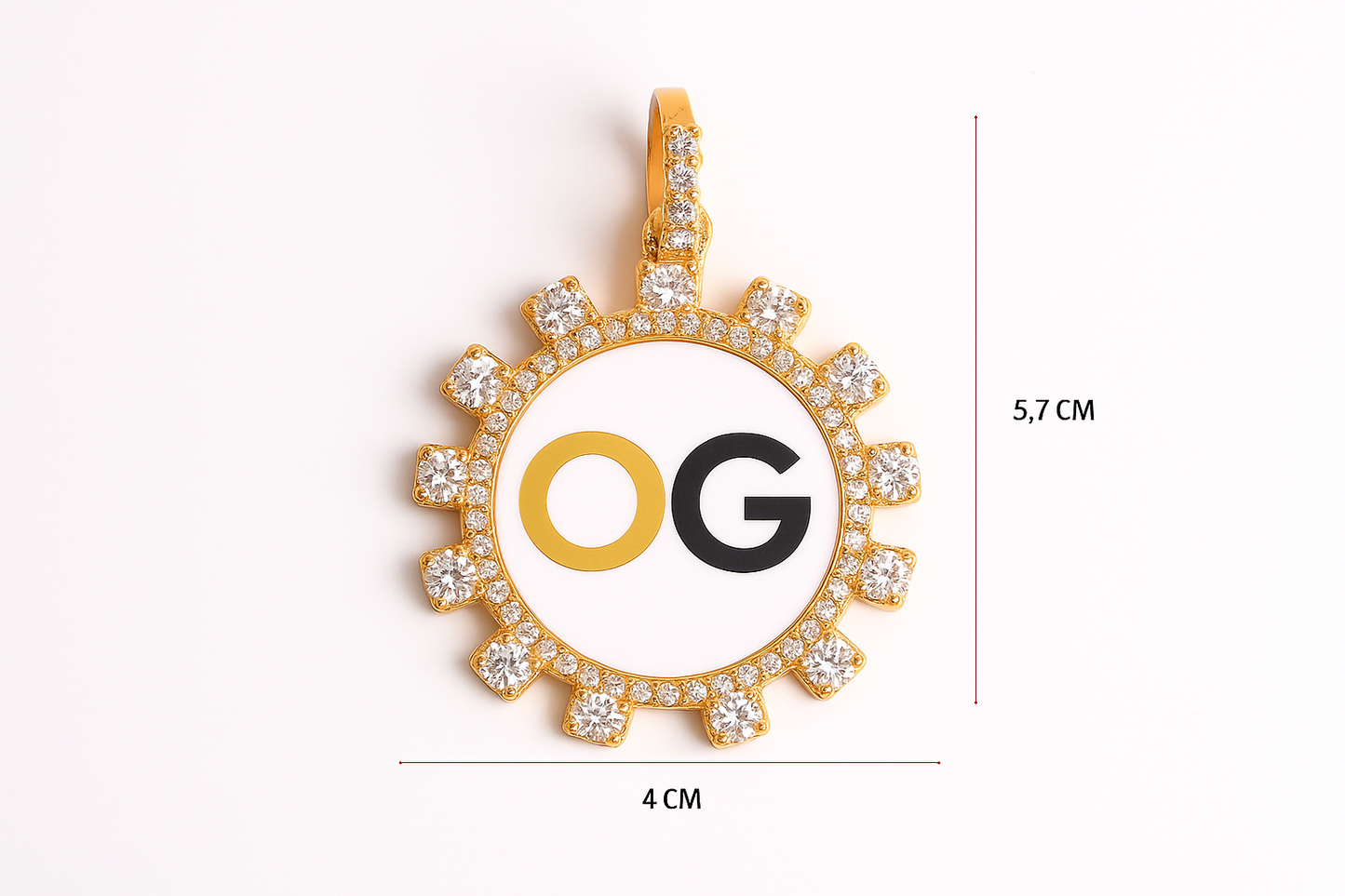 Custom Iced Out Baguette Style Round Photo Pendant
