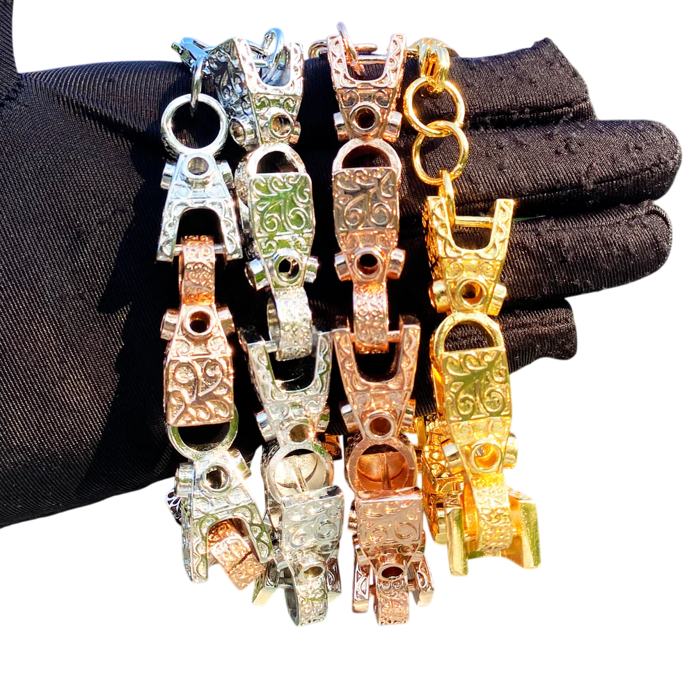 3D Geometry Block Cuban Link Bracelet