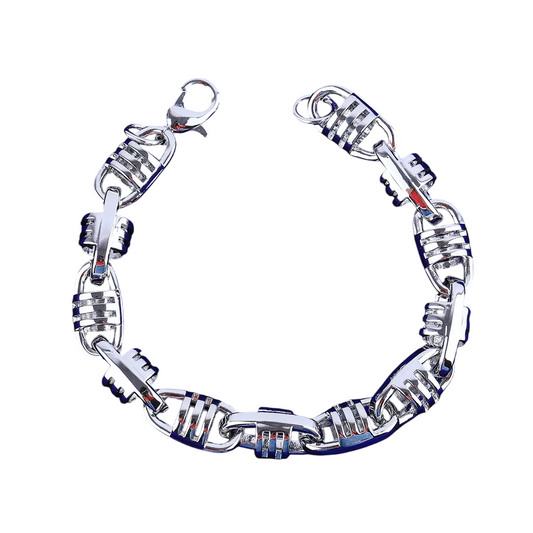 Coffee Bean Textured Cuban Link Bracelet