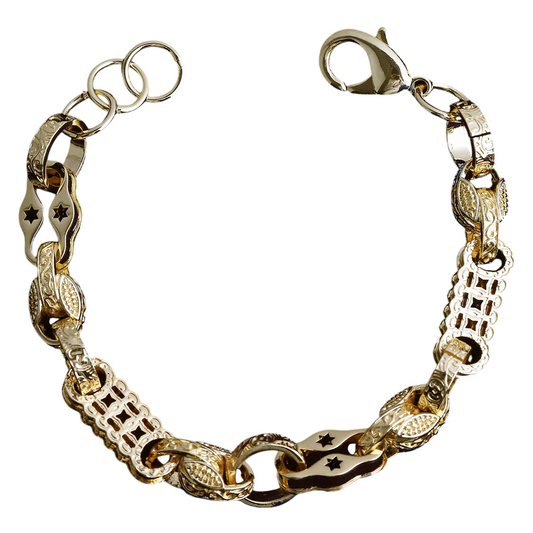 Iced Out Star Bar Tulip Link Bracelet
