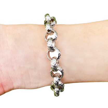 Metallic Mastery Textured Cuban Link Bracelet