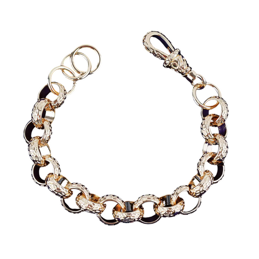 Metallic Mastery Textured Cuban Link Bracelet