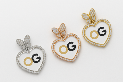 Custom Iced Out Rotating Heart Photo Pendant