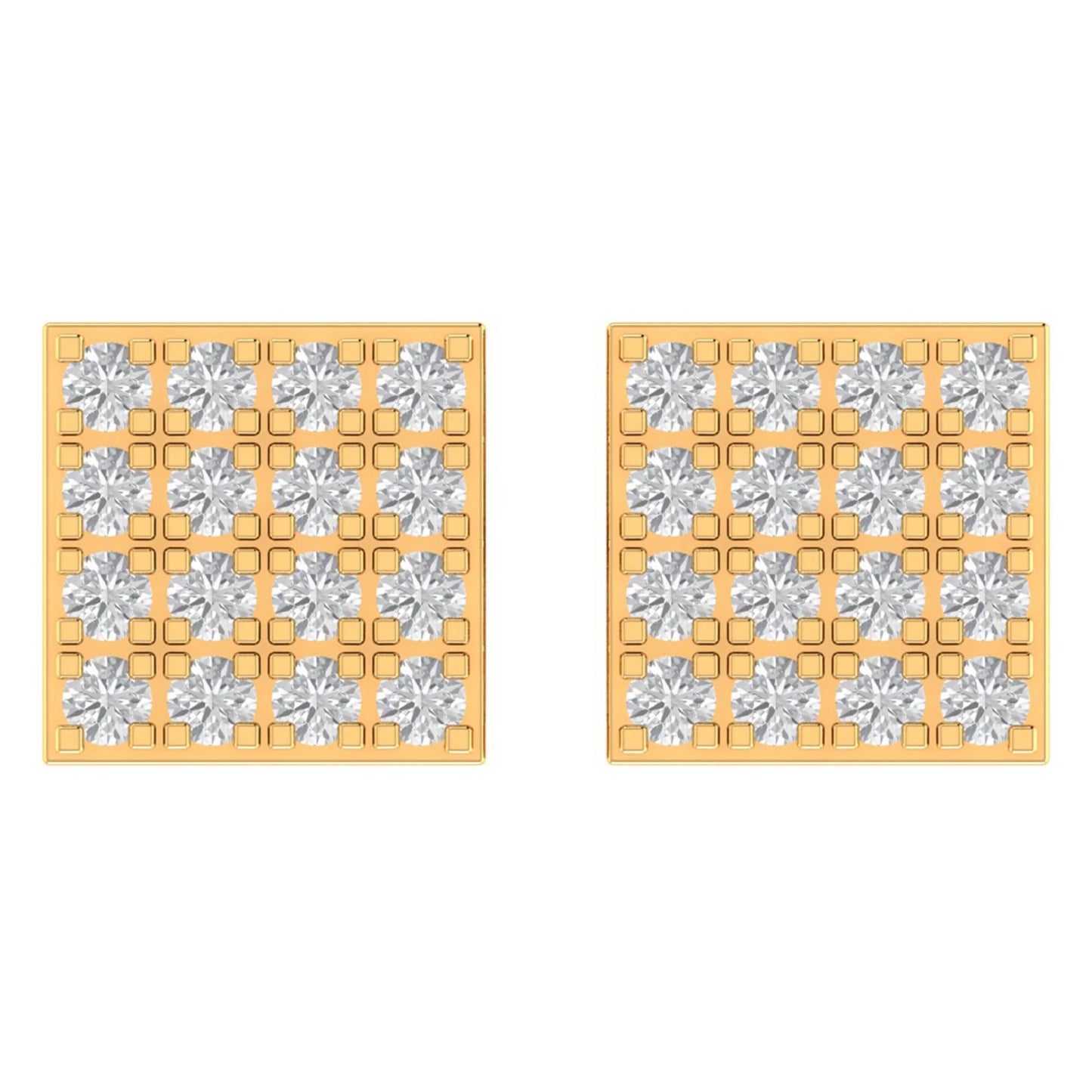 10K GOLD MOISSANITE SQUARE EARRINGS