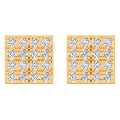 10K GOLD MOISSANITE SQUARE EARRINGS