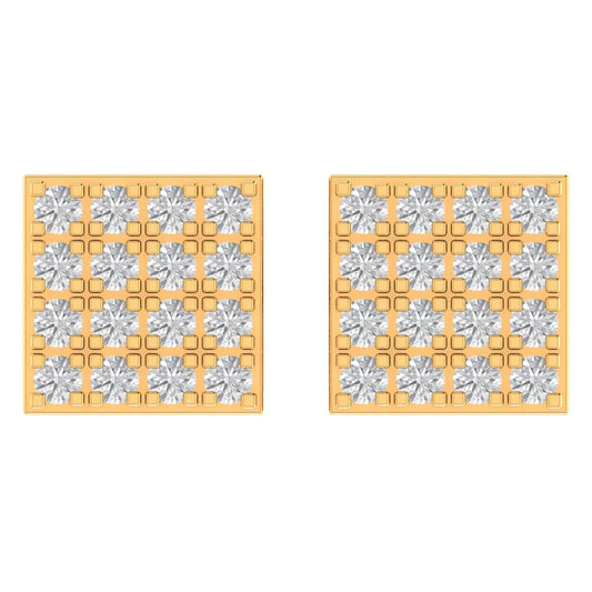 10K GOLD MOISSANITE SQUARE EARRINGS