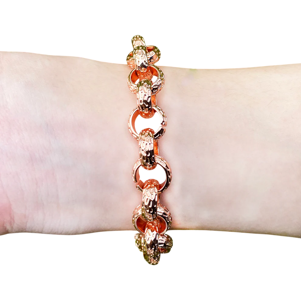 Metallic Mastery Textured Cuban Link Bracelet