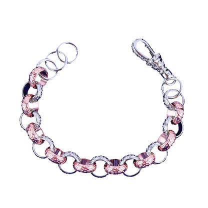 Metallic Mastery Textured Cuban Link Bracelet