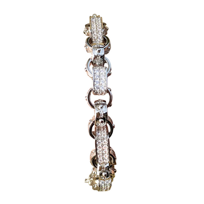 Iced Out Crystal Studded Albert Clasp Bracelet