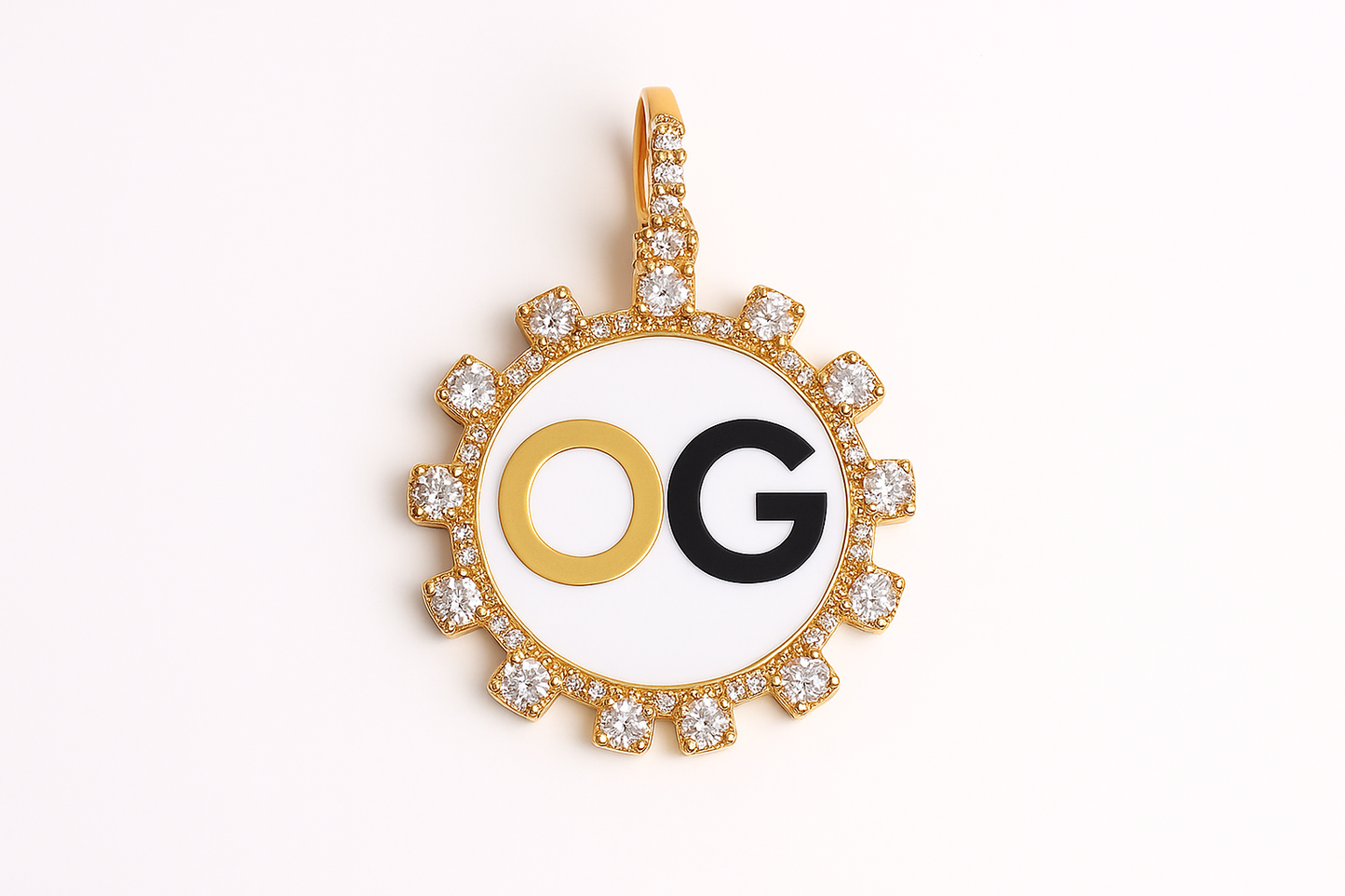 Custom Iced Out Baguette Style Round Photo Pendant