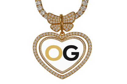 Custom Iced Out Rotating Heart Photo Pendant