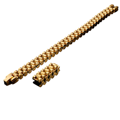 Elegant Stainless Steel Bracelet & Ring Set