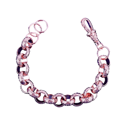 Metallic Mastery Textured Cuban Link Bracelet