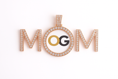 Custom Iced Out MOM Photo Pendant