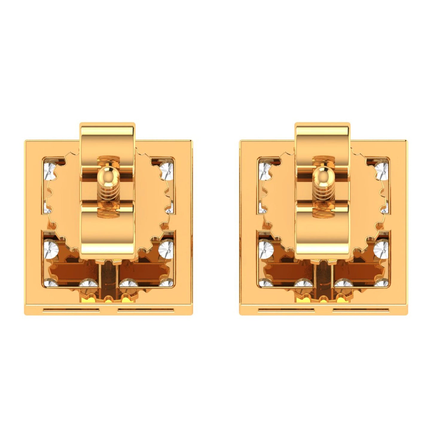 10K GOLD MOISSANITE SQUARE EARRINGS