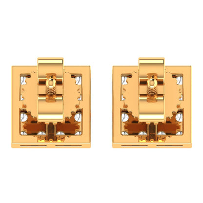 10K GOLD MOISSANITE SQUARE EARRINGS