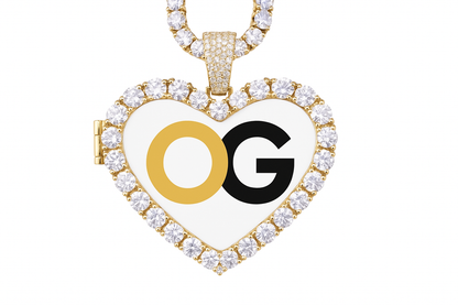 Custom Iced Out Luxury Heart Medallion Photo Pendant