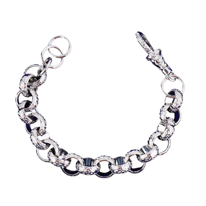 Metallic Mastery Textured Cuban Link Bracelet