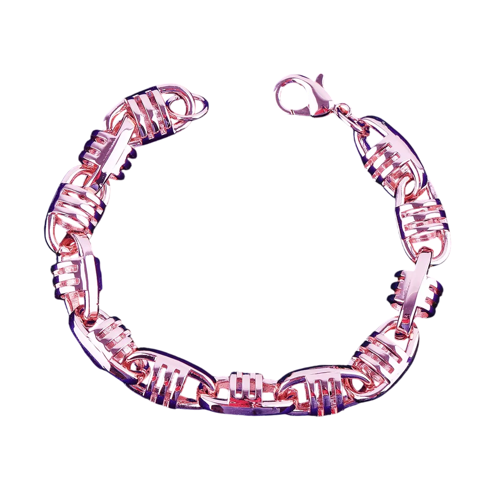 Coffee Bean Textured Cuban Link Bracelet
