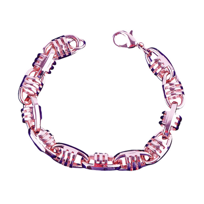 Coffee Bean Textured Cuban Link Bracelet