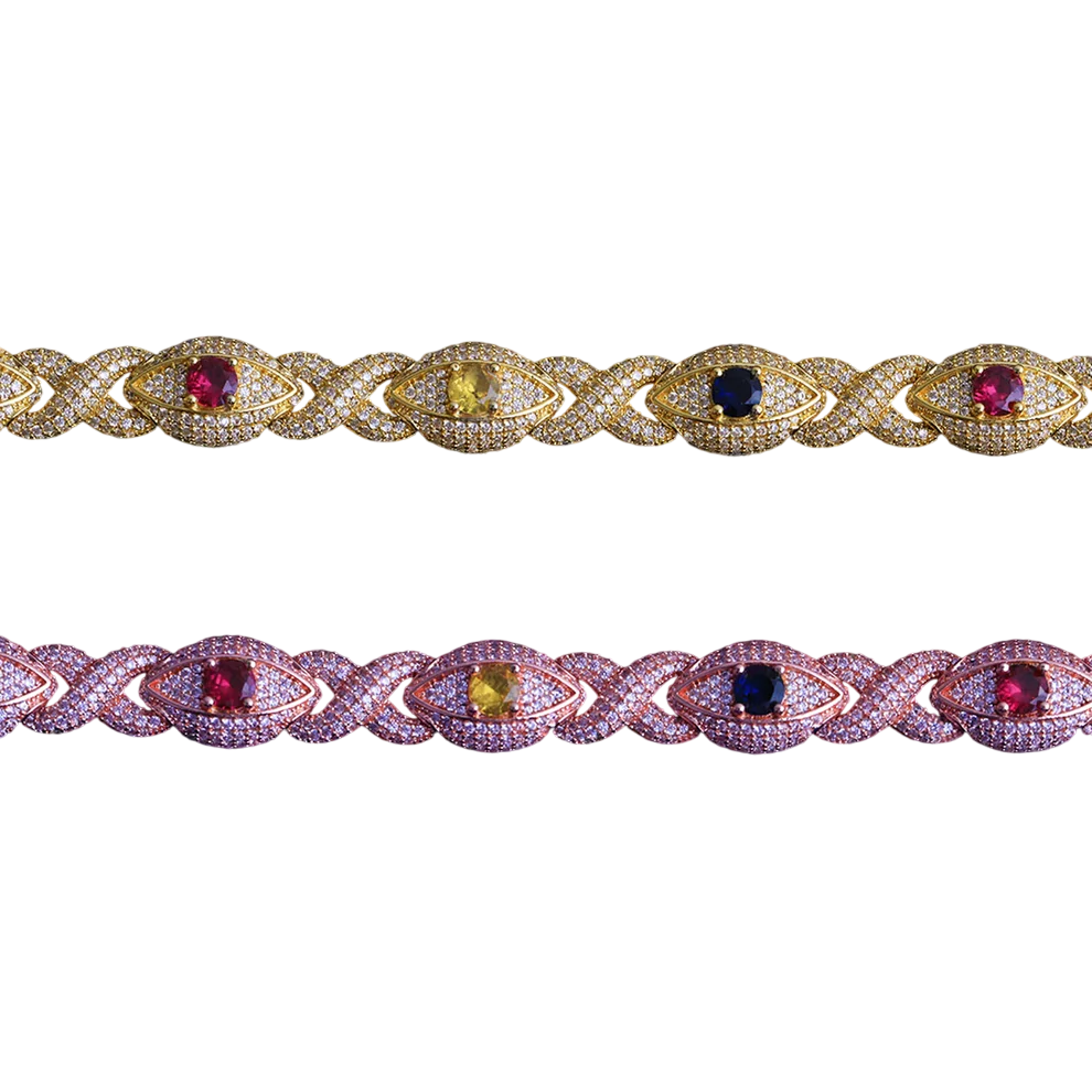 Iced Out Multi-Gem Infinity Vision Cuban Bracelet