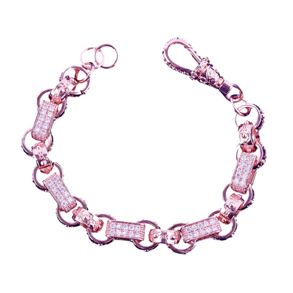 Iced Out Crystal Studded Albert Clasp Bracelet