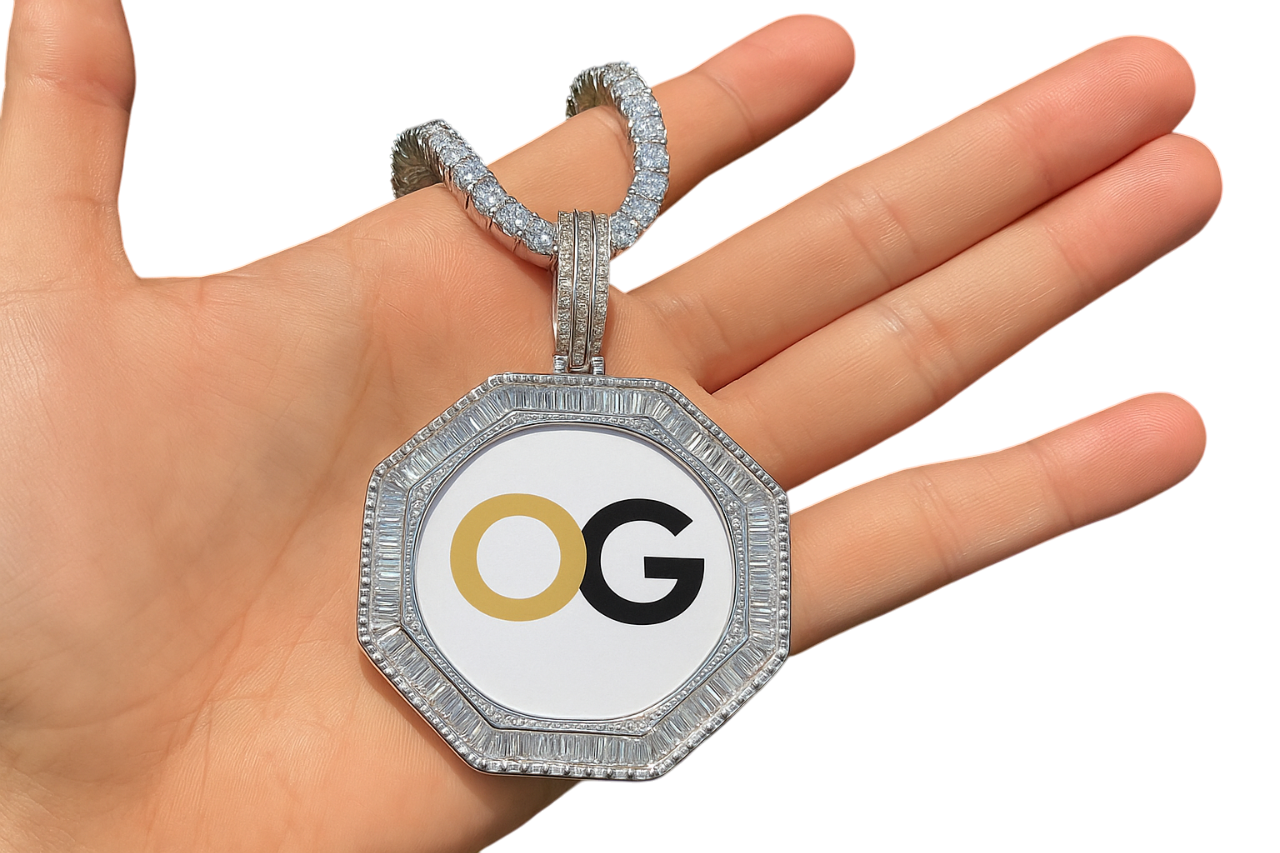 Custom Iced Out Polygon Photo Pendant