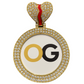 Custom Iced Out Broken Heart Round Photo Pendant