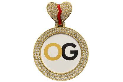 Custom Iced Out Broken Heart Round Photo Pendant