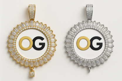 Custom Iced Out Starburst Photo Pendant