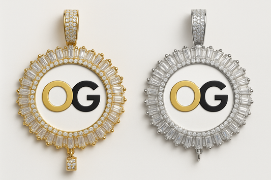 Custom Iced Out Starburst Photo Pendant